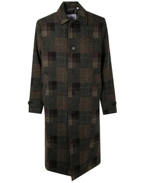 Les Deux "Maximilian" Patchwork Wool Coat - Black