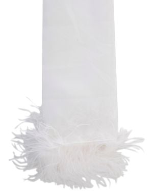 Cutuli Cult Stole W/Feathers - White