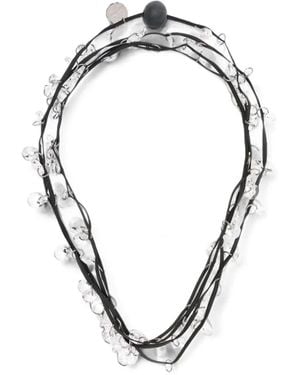 Maria Calderara Necklace Crystal Long "Clear Crystal Long Necklaces" - Metallic