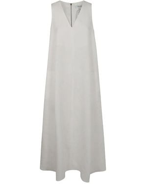 ワンピース Max Mara SIMEONE LINEN SLEEVESLESS DRESS Flared linen dress, beige | 