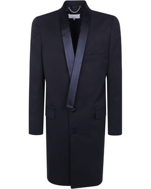 Maison Margiela Coat Grain De Poudre Tuxedo - Blue