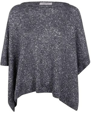 D.exterior D. Exterior Soft Sequins Cape - Grey