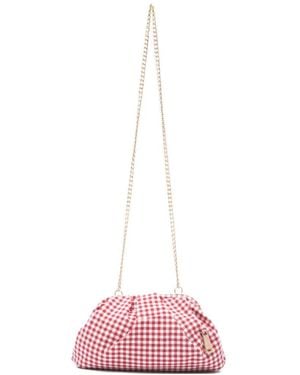 La Milanesa "Petunia" Little Squared Vichy Canva Crossbody Bag - Pink