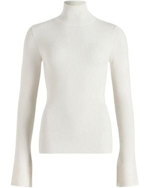Patou Maglione Collo Alto "Rib Turtle Neck Jumper" - White