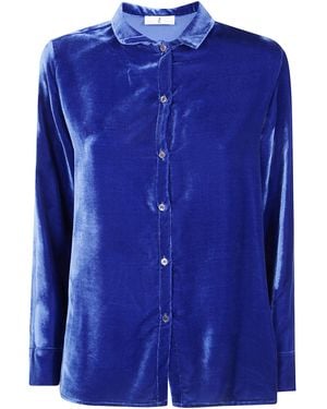 Whyci Camicia Flared "Wh0164 0023 Cobalt" - Blu