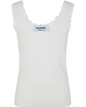 Blugirl Blumarine Top Jacquard Di - Bianco