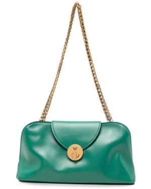 Versace Small Logo-Plaque Leather Shoulder Bag - Green