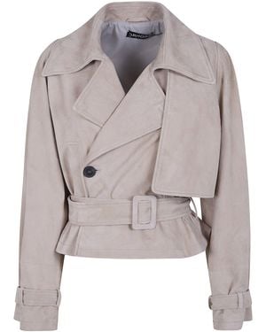 DR. HOPE Suede Mini Trench - Gray