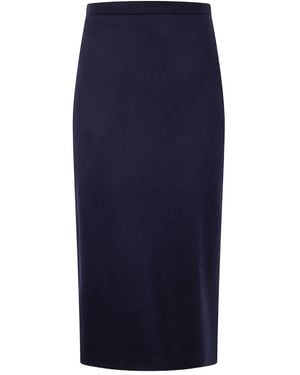 Harris Wharf London Midi Skirt Superfine Merino - Blue