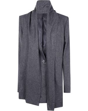 TOTEME Viscose Wool Scarf Blazer - Blue