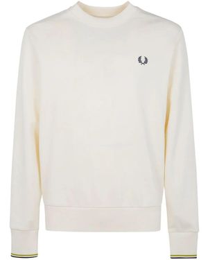 Fred Perry Crew Neck Sweatshirt - White