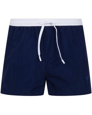 Ami Paris Bicolor Swimsuit - Blue