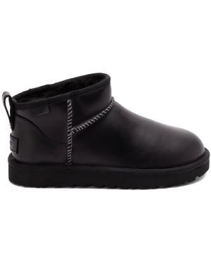 UGG Donna "Classic Ultra Mini Leather Regen" - Nero