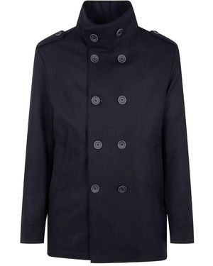 Herno "Military Short Peacoat" Coat - Blue