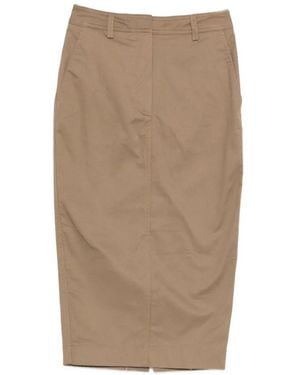 Thelatest Donna Cotton Gabardina Skirt - Natural