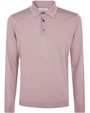 Nuur Sweater Long Sleeves "Serafino Neck" - Pink