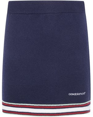 CASABLANCA Merino Mini Skirt - Blue