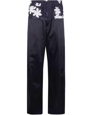 Dries Van Noten "Pablo" Bicolour Trousers - Blue
