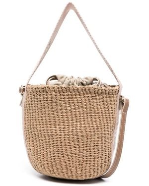 Chloé "Woody" Satchel Bag - Natural