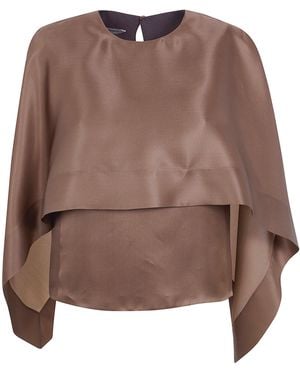 Alberta Ferretti Cape Shirt - Brown