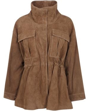 Rohe Jacket Sculptural Suede "Sage" - Brown