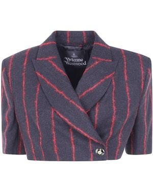 Vivienne Westwood Jacket One-Button "Cut Off" - Blue