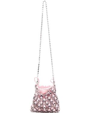 Self-Portrait Crystal Chainmail Mini Bag - Pink