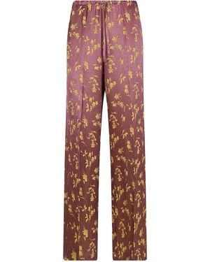 Dries Van Noten Pants Floral Pattern "Puvis" - Red