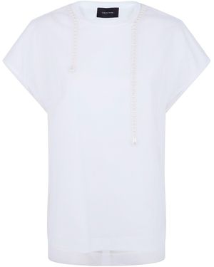 Simone Rocha "Layered Liquid Smock" T-Shirt With Embroidered - White