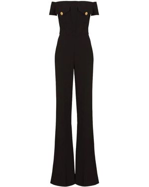 Balmain Tuta Intera Con Spalle Scoperte - Nero