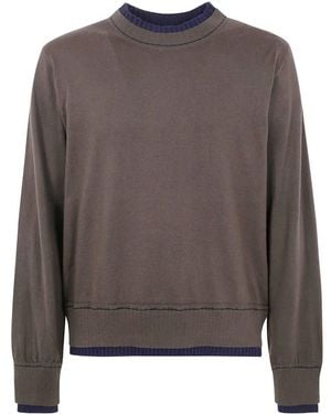 Sacai Cotton Cashmere Knit Pullover - Brown