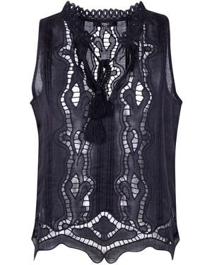 Seventy Raime Embroidered Top - Blue