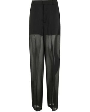 Blumarine Georgette Trousers By - Black