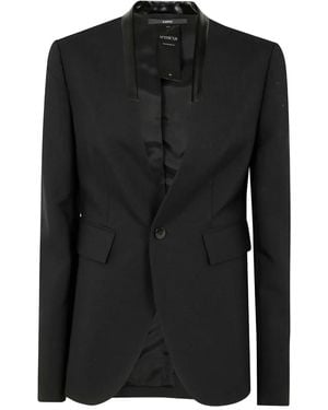 SAPIO Mohair Tux Single Breasted Blazer - Black