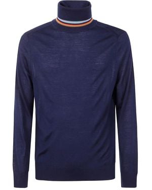 Paul Smith Maglione Da Uomini Collo Alto - Blu