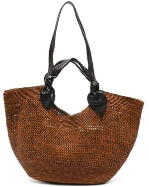 Hereu Fonol Large Raffia Bag - Brown