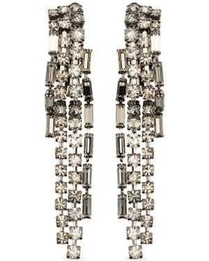Helene Zubeldia "Crystal Palace" Crystal Waterfall Earrings Clips - White