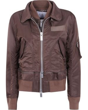 Sacai Nylon Twill Blouson - Brown