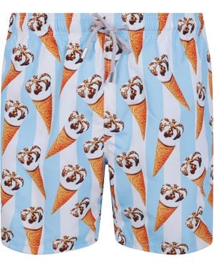 MC2 Saint Barth Swim Shorts With Ice Cream Print "Gustavia" - Blue