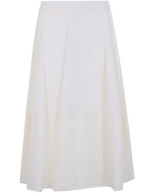 Labo.art Labo. Art "Gea" Rock Cotton Round Midi Skirt - White