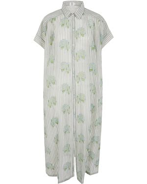 UPAVITA Dress Short Sleeves Shirt Neck Midi - Grey