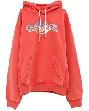 CASABLANCA "Chrome Text" Printed Hoodie - Red