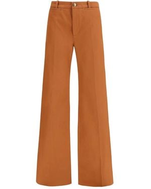 Chloé High Waisted Flared Leg Pants - Brown
