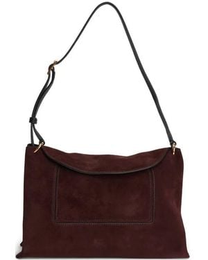 Wandler Pocket Suede Tote Bag - Purple