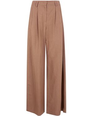 DR. HOPE Wide Leg Pince Pants - Natural