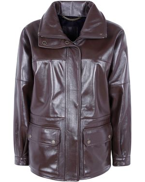 Emmeci Jacket Long Leather "Zoe Nappa" - Purple
