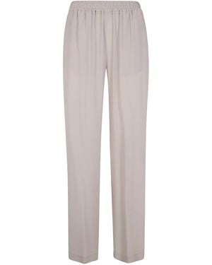 Seventy Crepe Mixed Silk Trousers - White