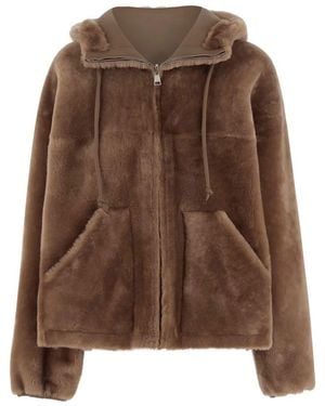 Blancha Straight "Merino Shearling" Jacket - Brown