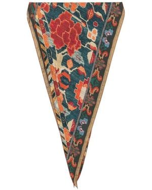 Pierre Louis Mascia Scarf Silk 100% "Aloeuw" Cm 65X120 - Blue
