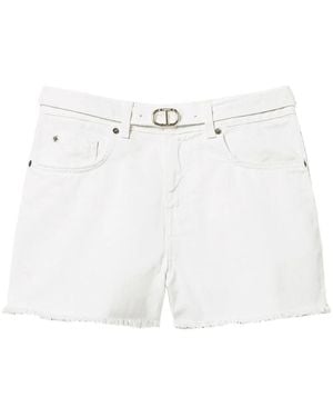 Twinset Denim Shorts - White